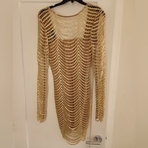 SKY brand gorgeous gold dress